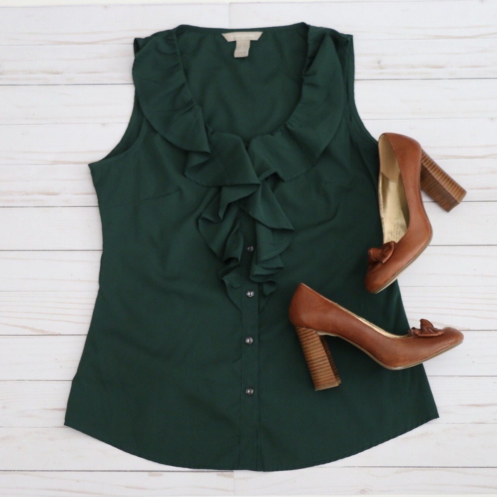 Banana Republic Forrest green blouse